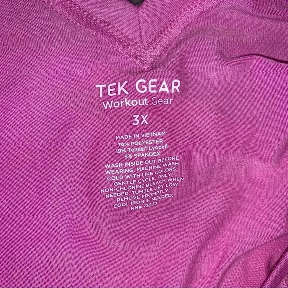 Tek Gear Cross-Back Short Sleeve Workout Tee Shirt Top Plus Size 3X - Picture 6 of 6